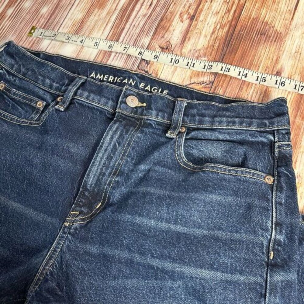 American Eagle SUPER HIGH RISE ANKLE STRAIGHT Sz 12 Short Jeans Denim Pant 33x25 - Picture 5 of 12